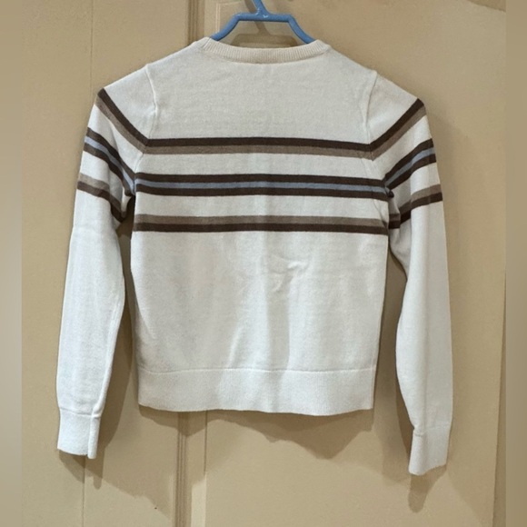 Abercrombie Kids  Girl Cream and Brown Crewneck Sweater - Picture 2 of 9